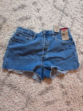 Levi's 501 High-Rise Cutoff Denim Shorts in Blue